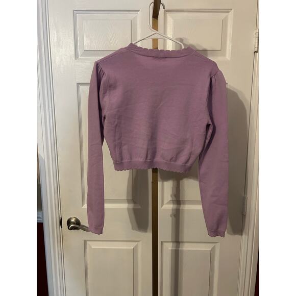 Sugar Thrillz Embroidered Lavender Sweet Harmony Cardigan, Size Small - Picture 4 of 8